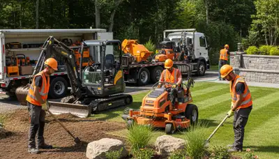 Arbor Tree Care crew providing tree removal and landscaping services in Saugus, MA