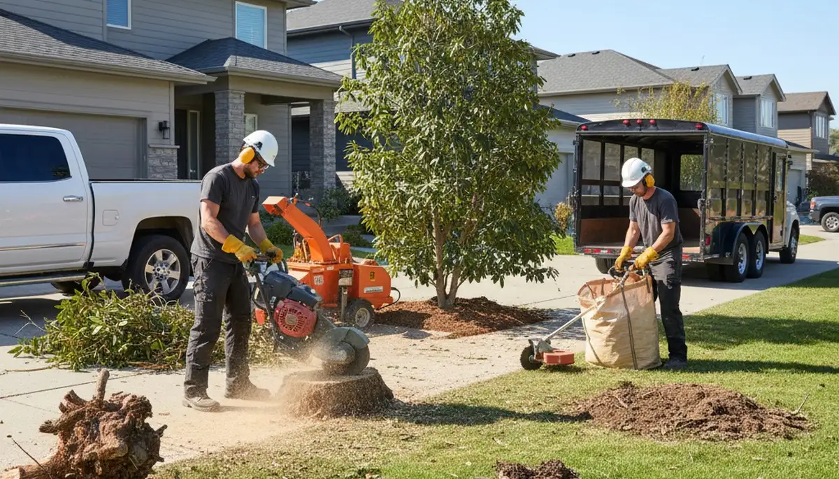 Arbor Tree Care removing overgrown shrubs in Saugus, MA for safe, efficient yard clearing