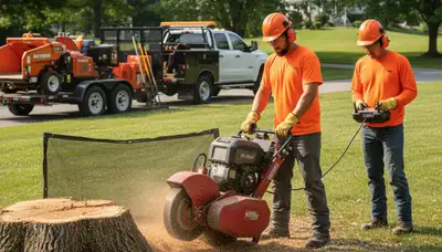 Stump removal service in Saugus, MA for lawns, driveways, and tight access areas