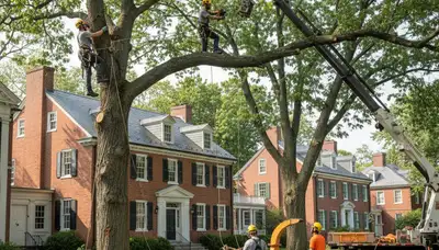 Tree service crew in Saugus, MA providing professional tree removal and trimming for local properties