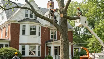 Tree service crew in Saugus, MA providing professional tree removal and trimming services