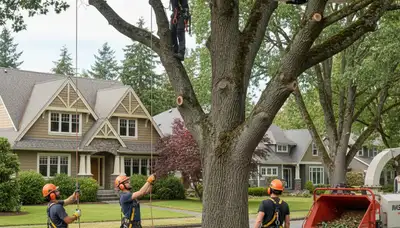 Tree service crew in Saugus, MA providing professional tree removal and trimming services
