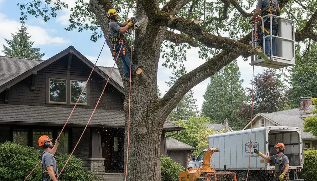 Tree service crew in Saugus, MA providing professional tree removal and trimming services