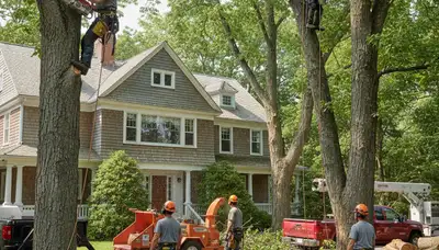 Tree removal crew serving Saugus, MA for safe tree trimming, pruning, and storm damage cleanup