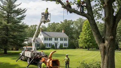 Tree service crew in Saugus, MA providing professional tree removal and trimming services