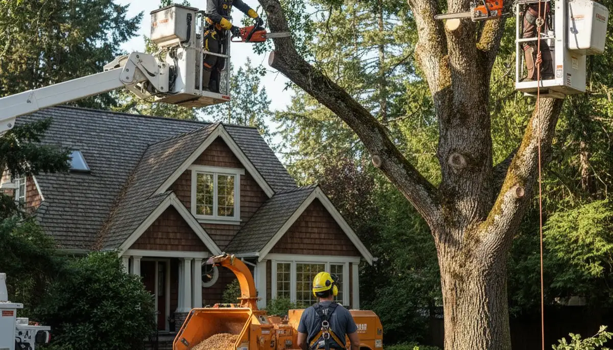 Tree service crew in Saugus, MA providing professional tree removal and trimming for local properties