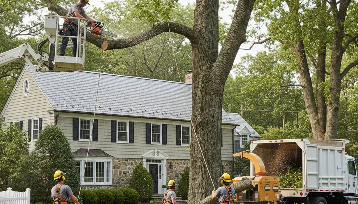 Tree service crew in Saugus, MA providing professional tree removal and trimming for local properties