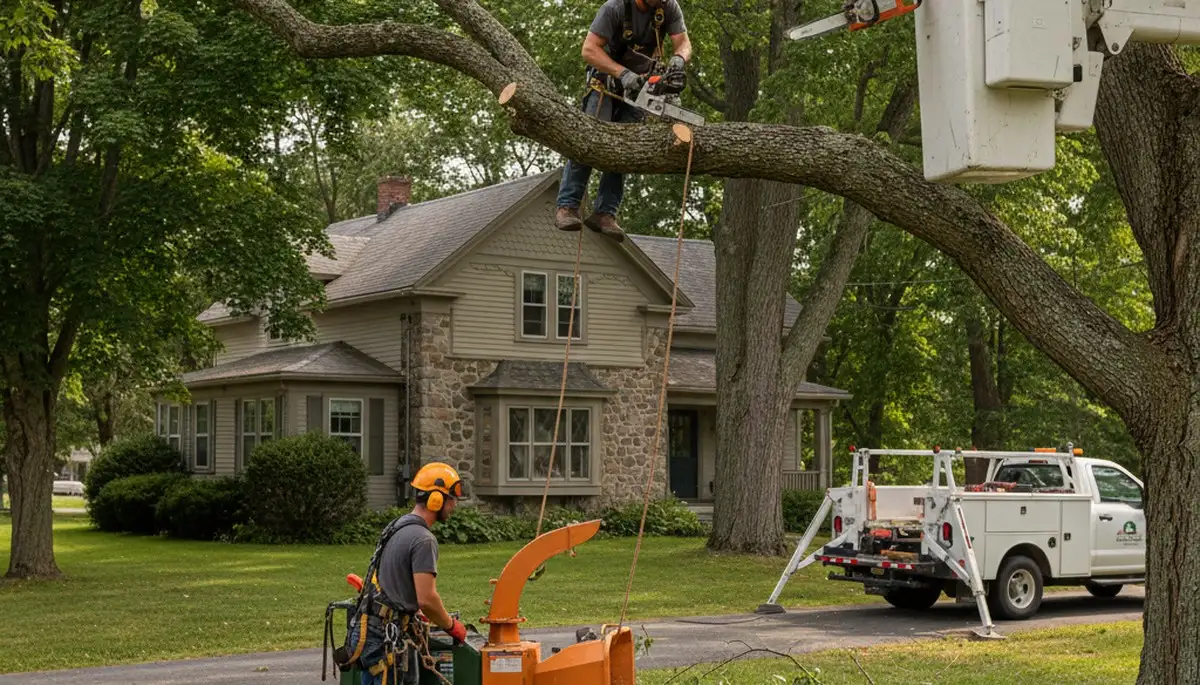 Tree service crew in Saugus, MA providing safe tree removal and trimming for local properties